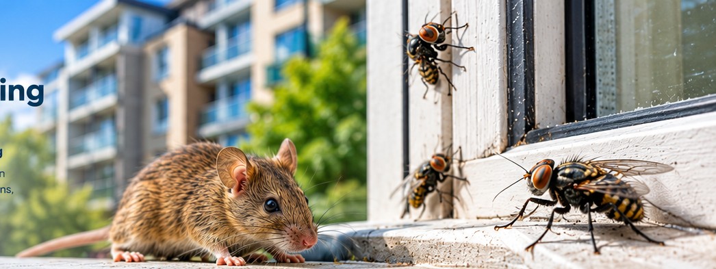 Professionele inspectie van ongedierteoverlast bij een gebouw